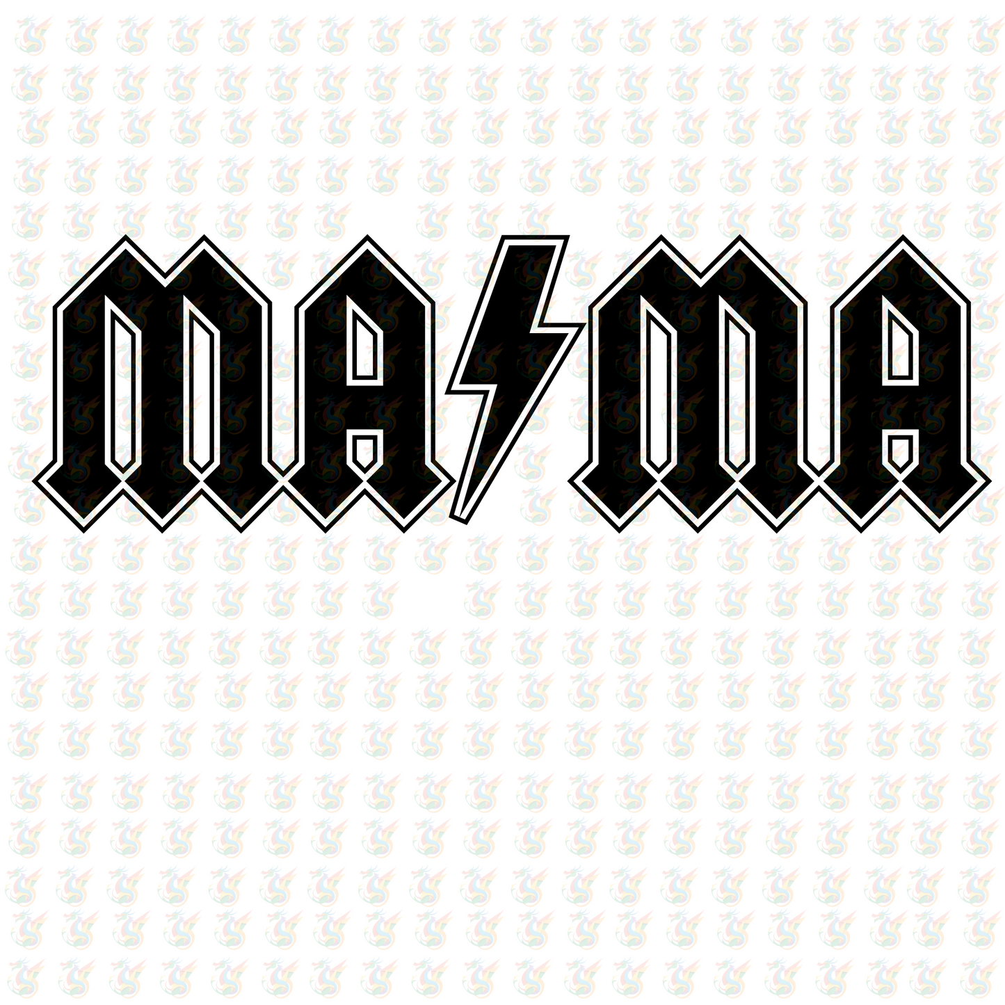 MAMA Rock Bolt – Lightning Bold DTF Transfer – Ready to Press for Cool Moms