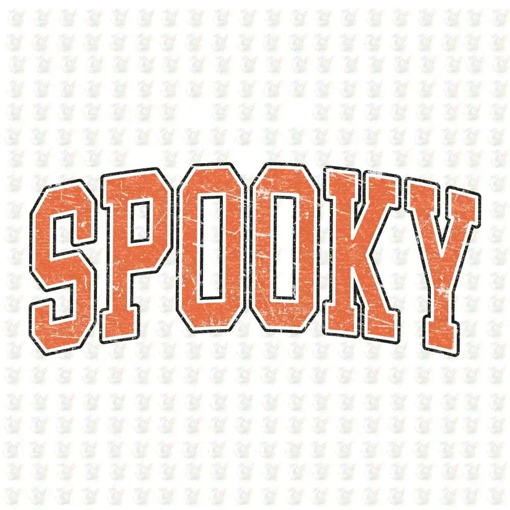 Spooky Varsity DTF Transfer – Distressed Halloween Design – Ready to Press - House Of DTF Shirt