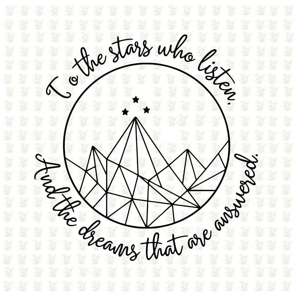 To the Stars Who Listen DTF Transfer – Dreamy Line Art – Ready to Press - House Of DTF Shirt