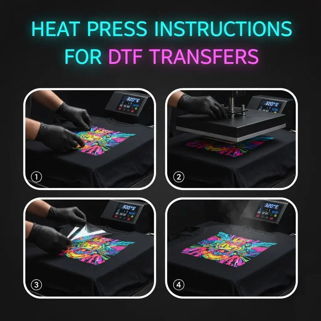 Heat Press Instructions for DTF Transfers - House Of DTF Shirt