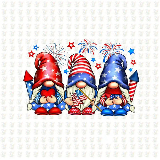 4th of July Gnome DTF Transfer – Patriotic Fireworks Ready to Press - House Of DTF Shirt