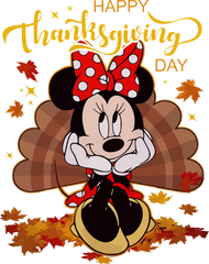 Thanksgiving Minnie DTF Transfer – Cute Turkey Tail Design – Ready to Press
