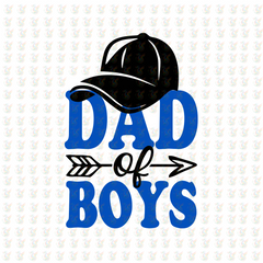 Dad of Boys – Blue Cap Theme DTF Transfer – Ready to Press – Father's Day Gift