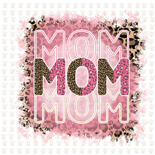 Leopard Triple MOM - Inspired DTF Transfer – Ready to Press - Mothers Day