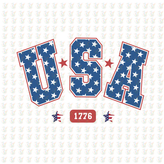 USA 1776 Patriotic DTF Transfer – Ready to Press – 4th of July Design