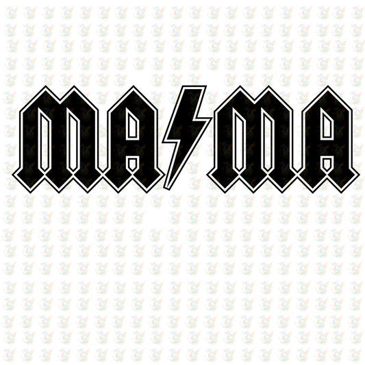 MAMA Rock Bolt – Lightning Bold DTF Transfer – Ready to Press for Cool Moms