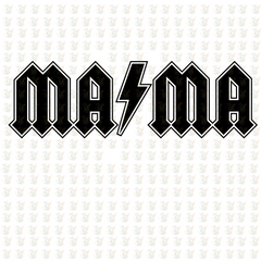 MAMA Rock Bolt – Lightning Bold DTF Transfer – Ready to Press for Cool Moms