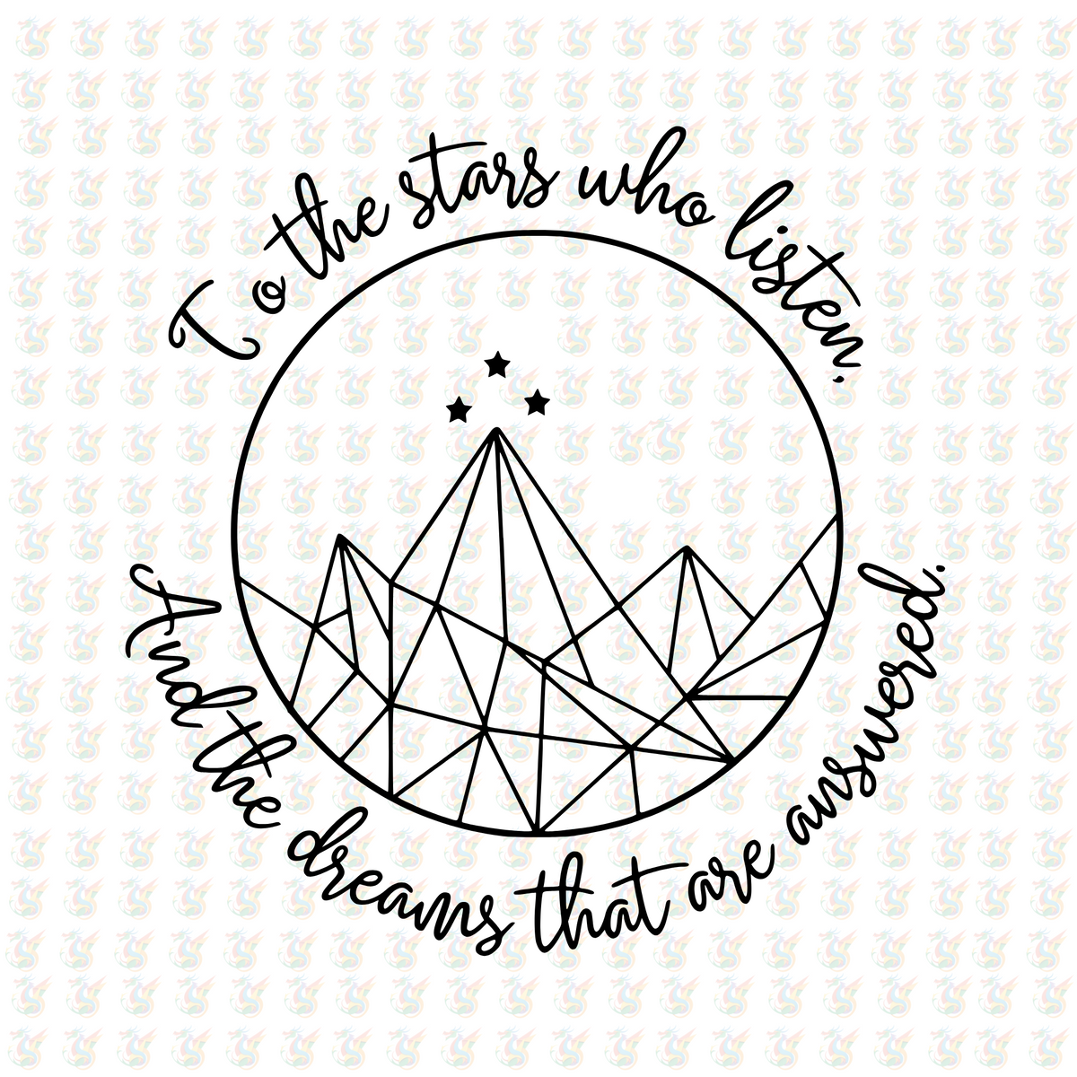To the Stars Who Listen DTF Transfer – Dreamy Line Art – Ready to Press