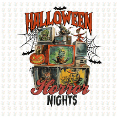 Halloween Horror Nights DTF Transfer – Retro TV Monsters – Ready to Press