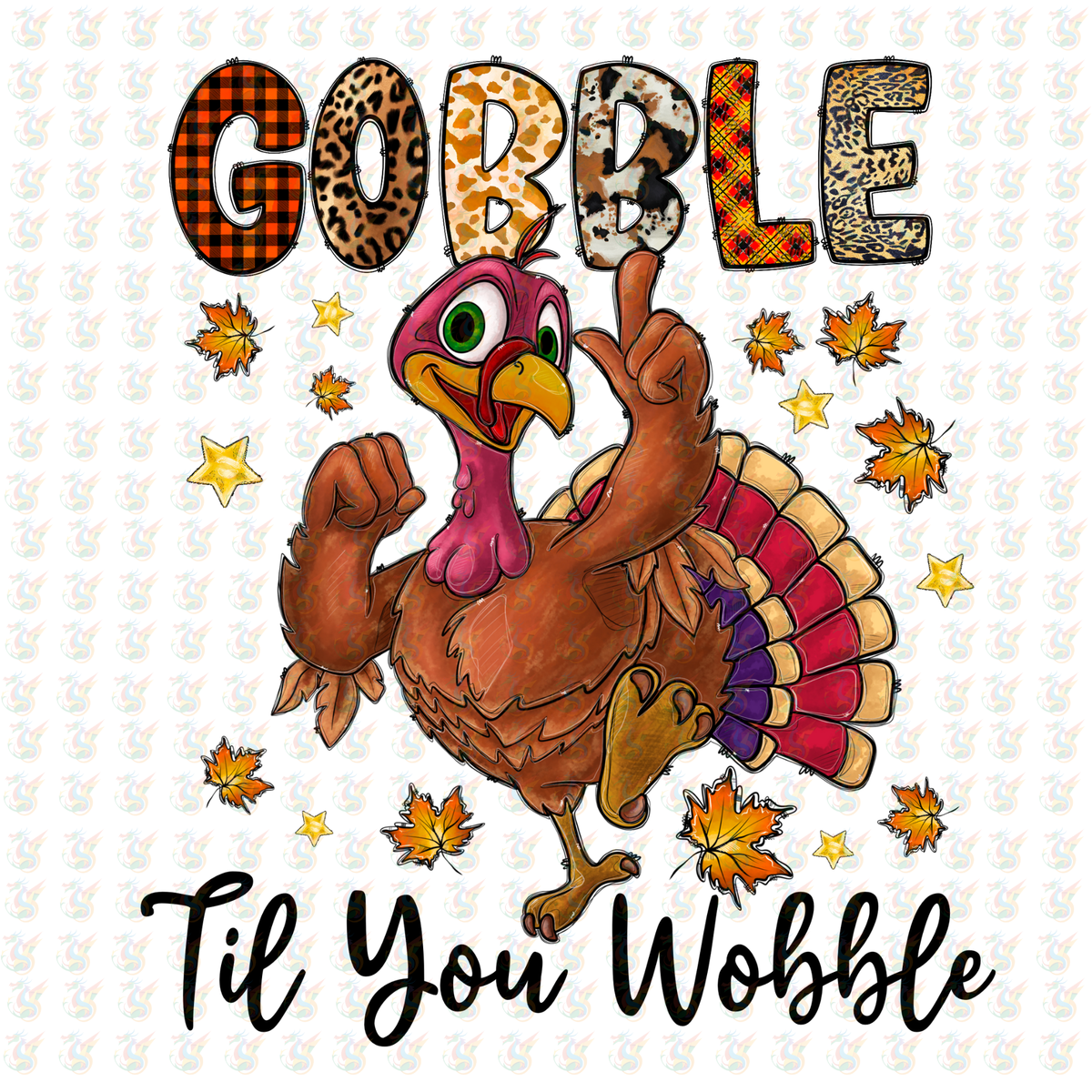 Gobble Dancing Turkey DTF Transfer – Ready to Press – Funny Thanksgiving Fall Design