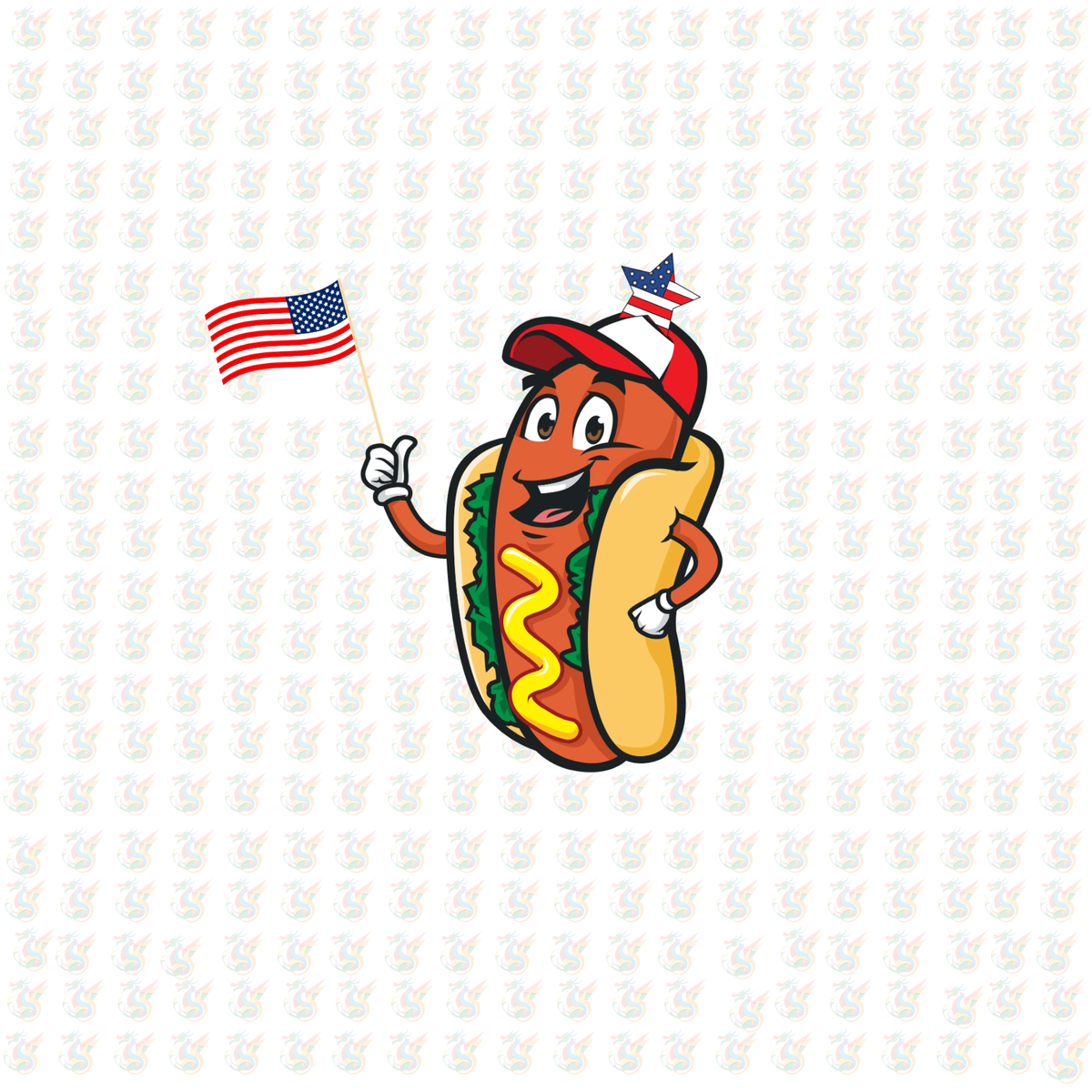 Patriotic Hot Dog DTF Transfer – Funny 4th of July BBQ Design - Ready to Press