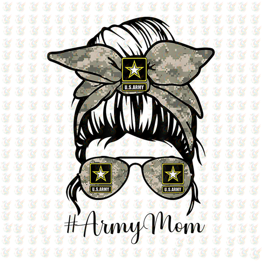 Army Mom DTF Transfer – Ready to Press Camouflage Military Design