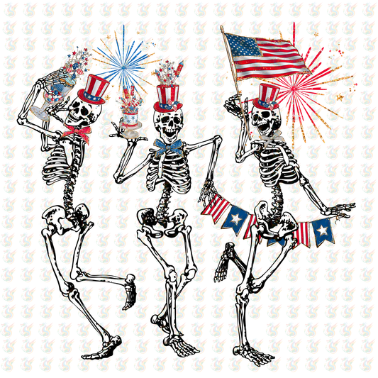 Patriotic 4th of July DTF Transfer – Glitter Fireworks – Ready to Press