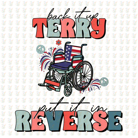 Terry Reverse Patriotic DTF Transfer – Wheelchair Pride – Ready to Press