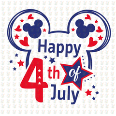 Happy 4th of July Disney-Inspired DTF Transfer – Ready to Press
