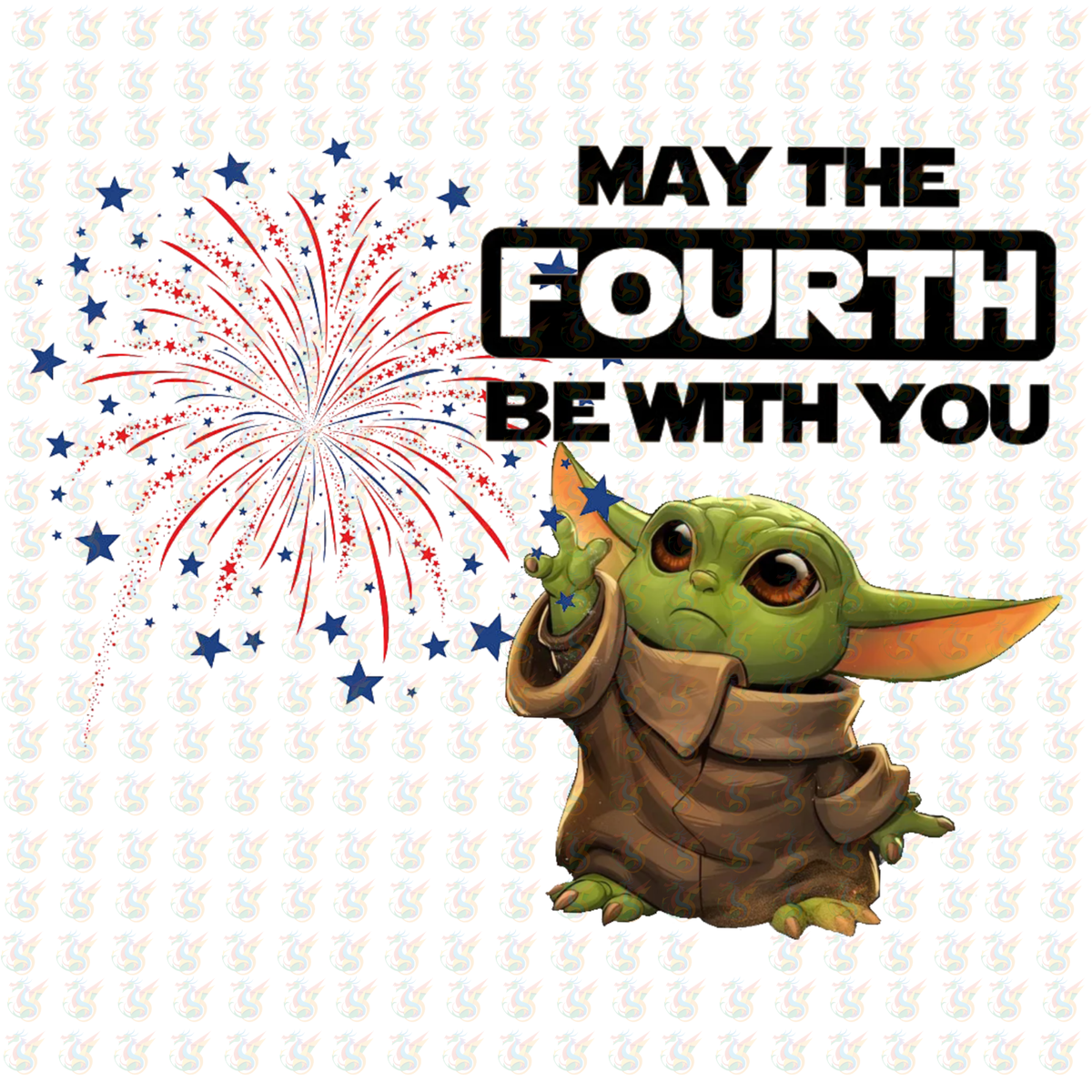 May the Fourth Be With You DTF Transfer – Baby Yoda – Ready to Press