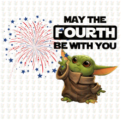 May the Fourth Be With You DTF Transfer – Baby Yoda – Ready to Press