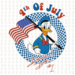 Donald 4th of July DTF Transfer – Patriotic Flag Design – Ready to Press