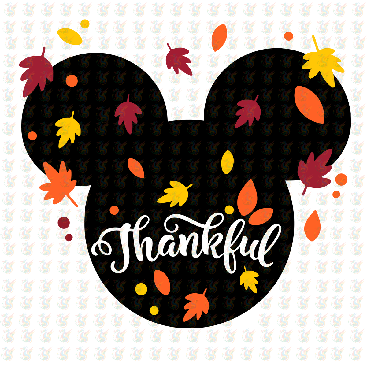 Thankful Fall Leaves DTF Transfer – Ready to Press – Autumn Thanksgiving Design