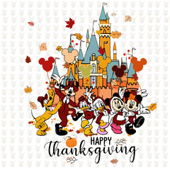 Disney Fall Castle DTF Transfer – Thanksgiving Mickey & Friends Celebration – Ready to Press