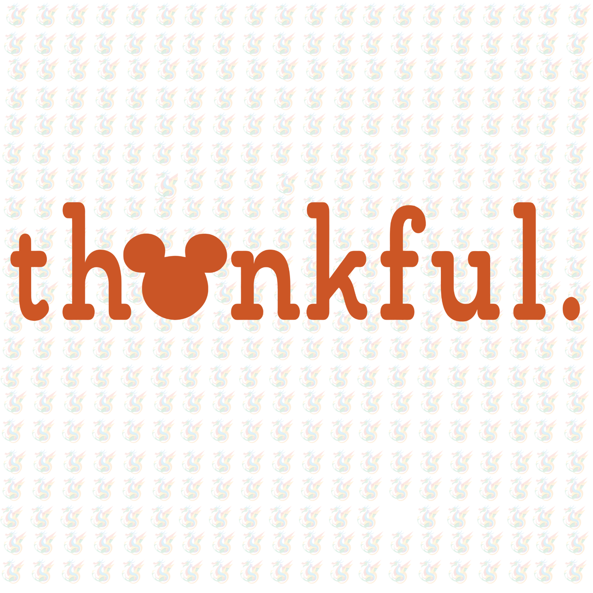 Thankful Mickey Head DTF Transfer – Ready to Press – Disney Thanksgiving Minimalist Design