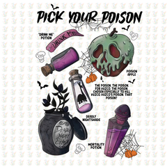 Halloween Potion Bottles DTF Transfer – Ready to Press – Spooky Witchy Aesthetic