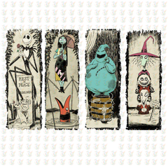 Nightmare Before Christmas Portraits DTF Transfer – Ready to Press – Haunted Mansion Halloween Design