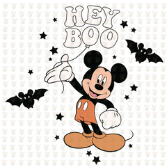 Hey Boo Mickey Halloween DTF Transfer – Ready to Press – Cute Disney-Inspired Spooky Design