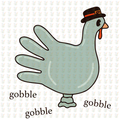 Gobble Gobble Handprint Turkey DTF Transfer – Ready to Press – Kids Thanksgiving Design