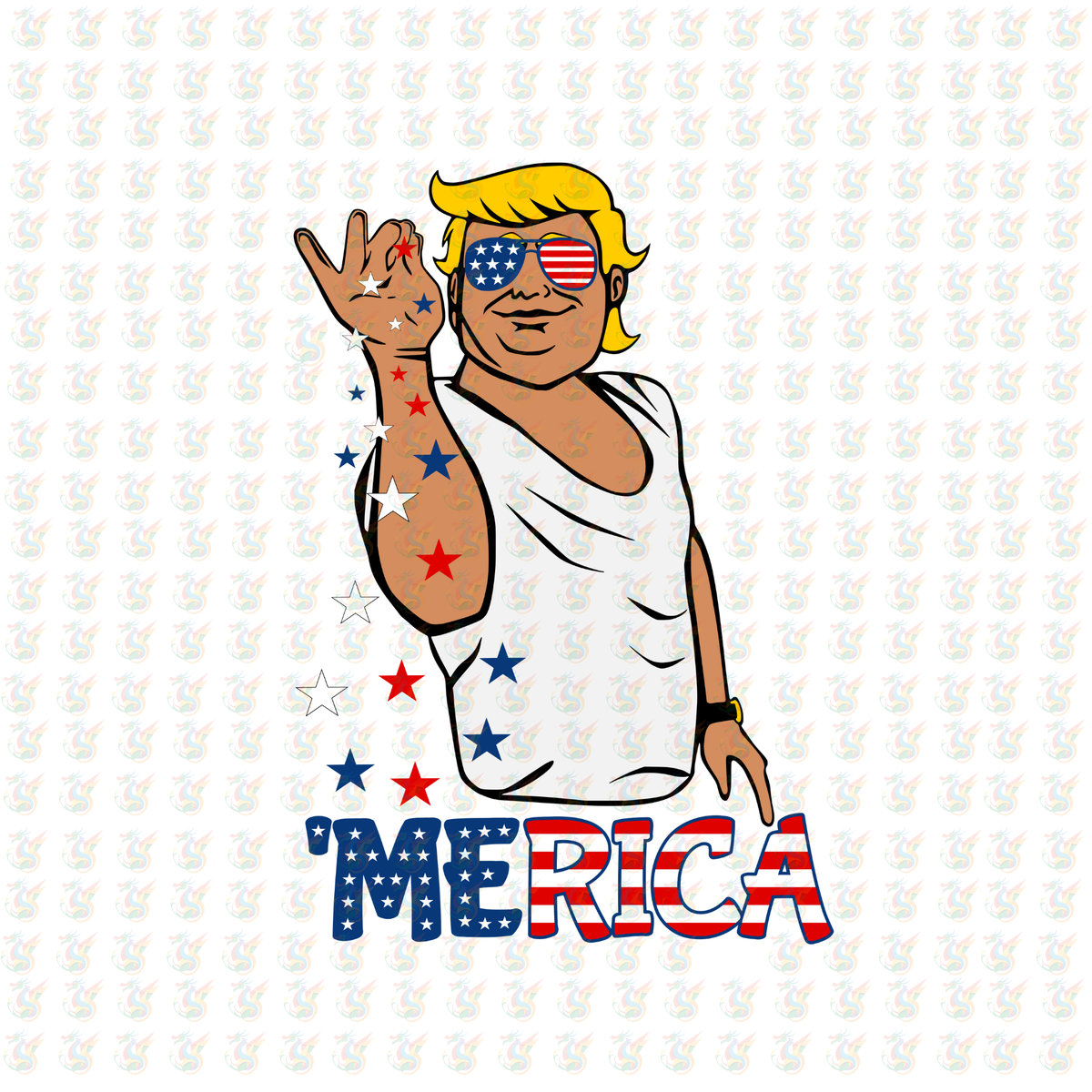 MERICA DTF Transfer – Funny Patriotic 4th of July Ready to Press