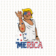 MERICA DTF Transfer – Funny Patriotic 4th of July Ready to Press