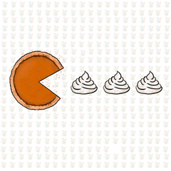 Pumpkin Pie Pac-Man DTF Transfer – Ready to Press – Funny Thanksgiving Dessert Design