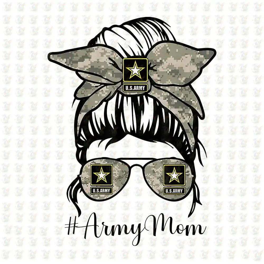 Army Mom DTF Transfer – Ready to Press Camouflage Military Design - House Of DTF Shirt