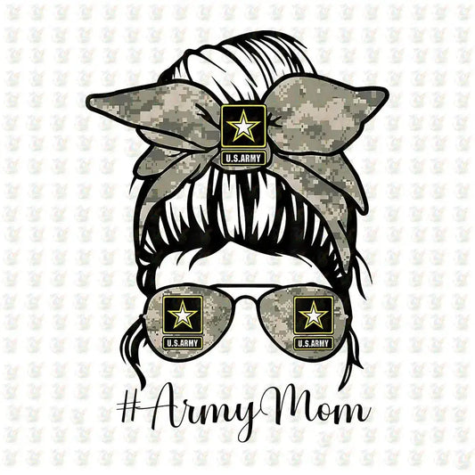 Army Mom DTF Transfer – Ready to Press Camouflage Military Design - House Of DTF Shirt