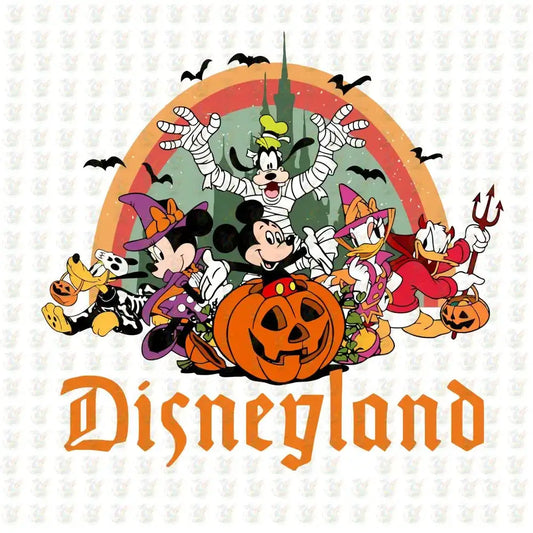 Disneyland Halloween DTF Transfer – Ready to Press – Mickey & Friends Trick - or - Treat Design - House Of DTF Shirt