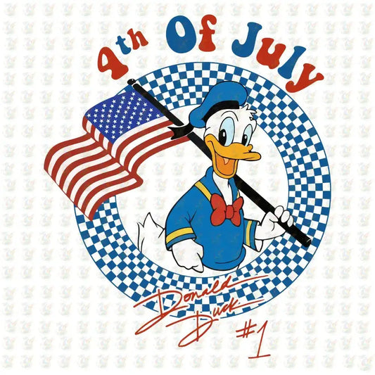 Donald 4th of July DTF Transfer – Patriotic Flag Design – Ready to Press - House Of DTF Shirt