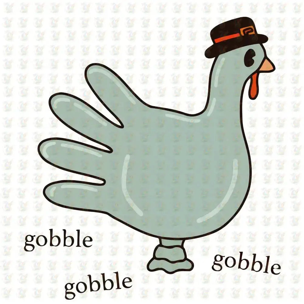 Gobble Gobble Handprint Turkey DTF Transfer – Ready to Press – Kids Thanksgiving Design - House Of DTF Shirt