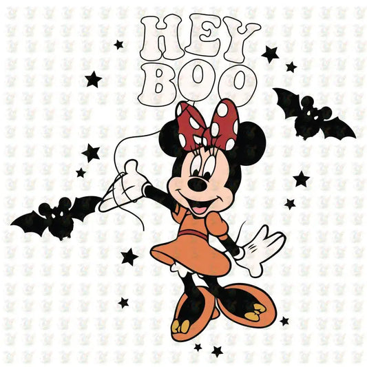 Hey Boo Minnie Halloween DTF Transfer – Ready to Press – Cute Disney - Inspired Spooky Design - House Of DTF Shirt