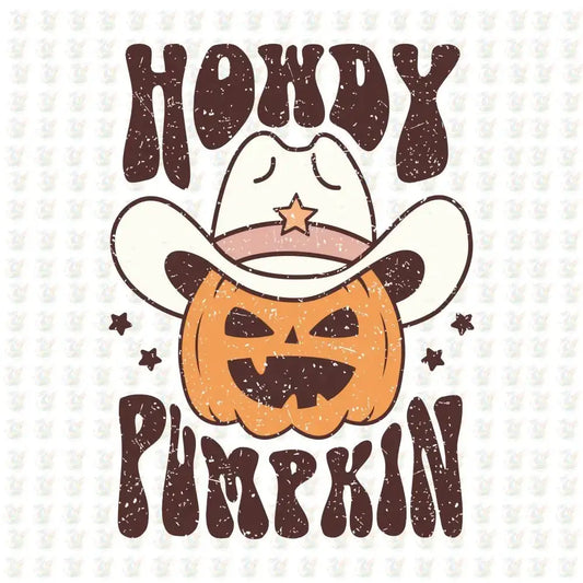Howdy Pumpkin DTF Transfer – Western Halloween Design – Ready to Press - House Of DTF Shirt