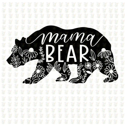 Mama Bear Floral Silhouette – DTF Transfer – Ready to Press for Moms - House Of DTF Shirt