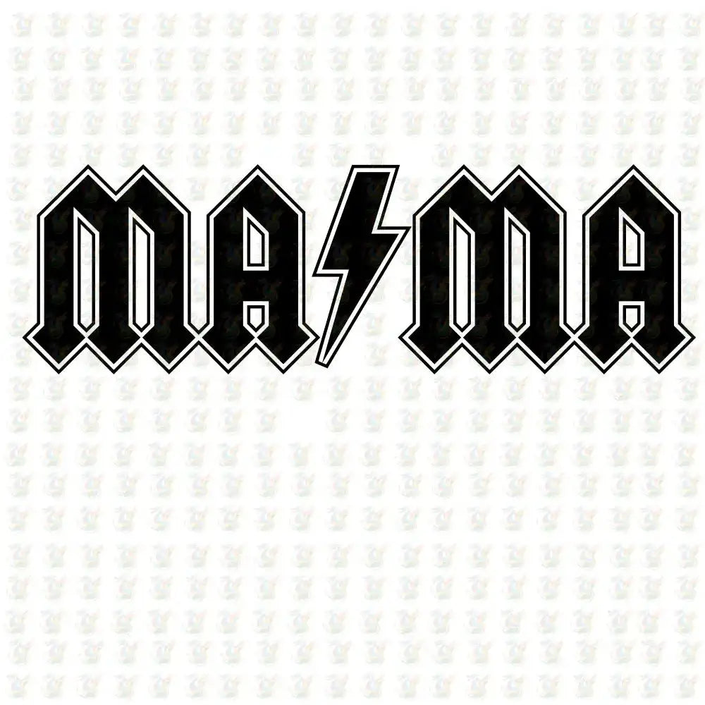 MAMA Rock Bolt – Lightning Bold DTF Transfer – Ready to Press for Cool Moms - House Of DTF Shirt