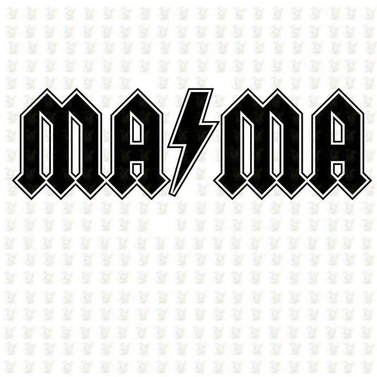 MAMA Rock Bolt – Lightning Bold DTF Transfer – Ready to Press for Cool Moms - House Of DTF Shirt