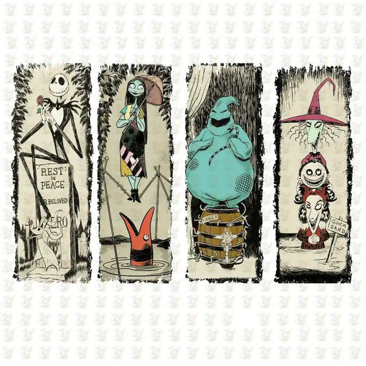 Nightmare Before Christmas Portraits DTF Transfer – Ready to Press – Haunted Mansion Halloween Design - House Of DTF Shirt