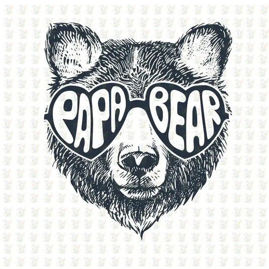 Papa Bear - Retro Sunglasses DTF Transfer – Ready to Press – Cool Father's Day Shirt - House Of DTF Shirt