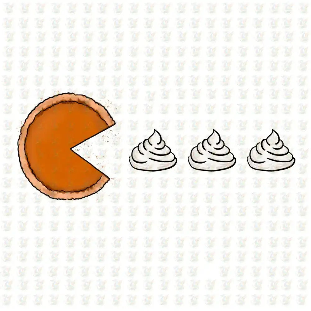 Pumpkin Pie Pac - Man DTF Transfer – Ready to Press – Funny Thanksgiving Dessert Design - House Of DTF Shirt
