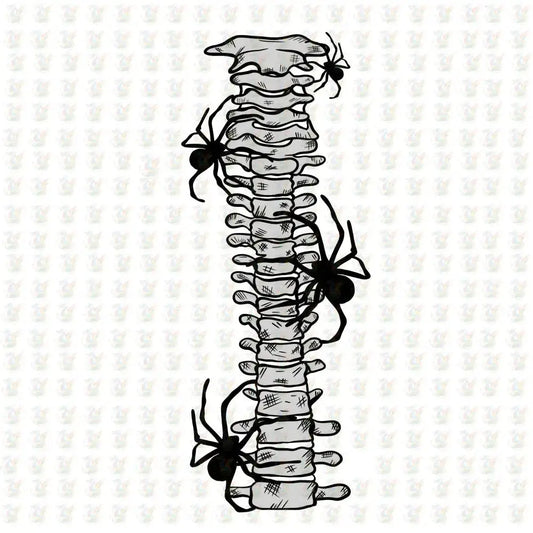 Spine Bone Back Print DTF Transfer – Ready to Press – Halloween Skeleton Anatomy Design - House Of DTF Shirt