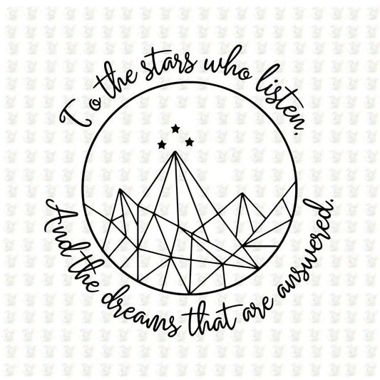 To the Stars Who Listen DTF Transfer – Dreamy Line Art – Ready to Press - House Of DTF Shirt