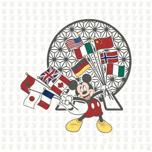 World Flags DTF Transfer – Ready to Press Mickey Epcot Inspired - House Of DTF Shirt